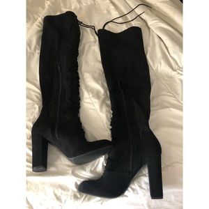 Over the knee black boots